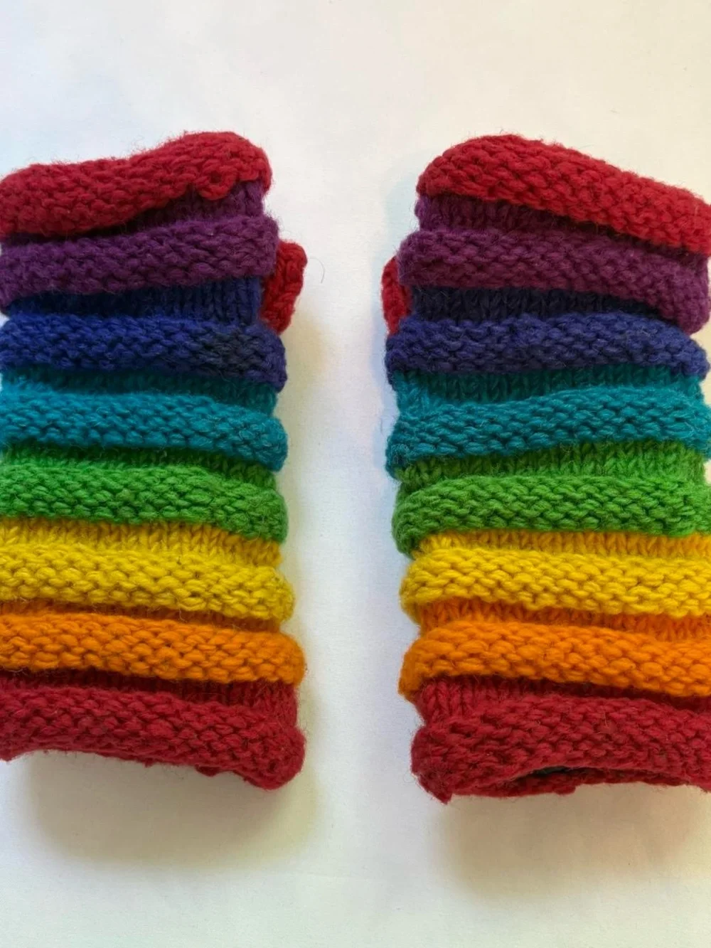 Wool Rainbow Striped Gloves
